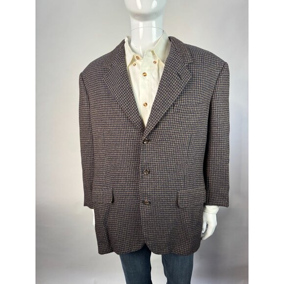 Oxford Clothes Neiman Marcus  Wool Cashmere Houndstooth Blazer Renaissance 43R - Picture 13 of 16